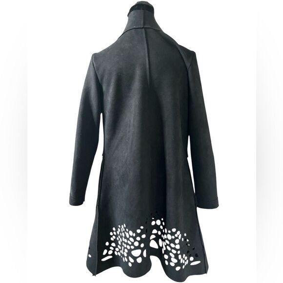 Vintage Aris Floral Long Blazer Overcoat Size Small Pink Applique Cut Out - Picture 5 of 7